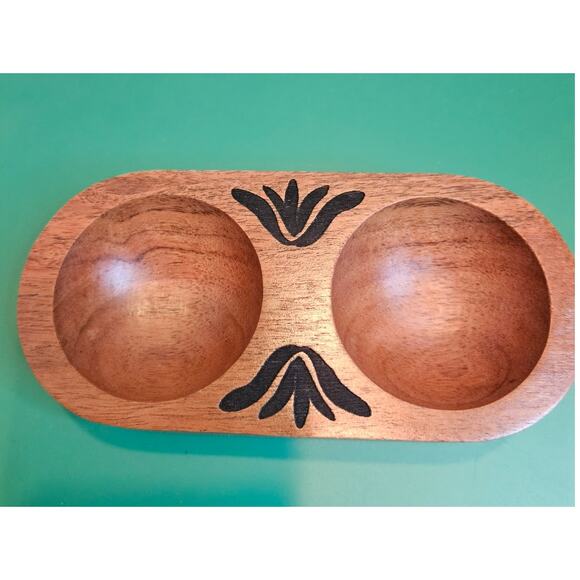 Anthropologie The Mediterranean Dish Acacia Wood Salt Pepper Cellar NEW tags - Picture 8 of 8